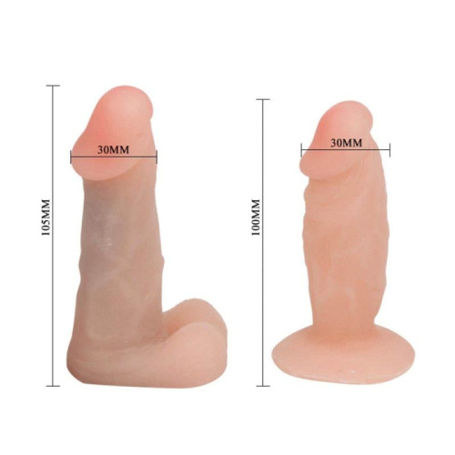 Baile Jessica Strap-On - Страпон з двома насадками, 10.5х3 см (тілесний) - купити в Києві, Україні